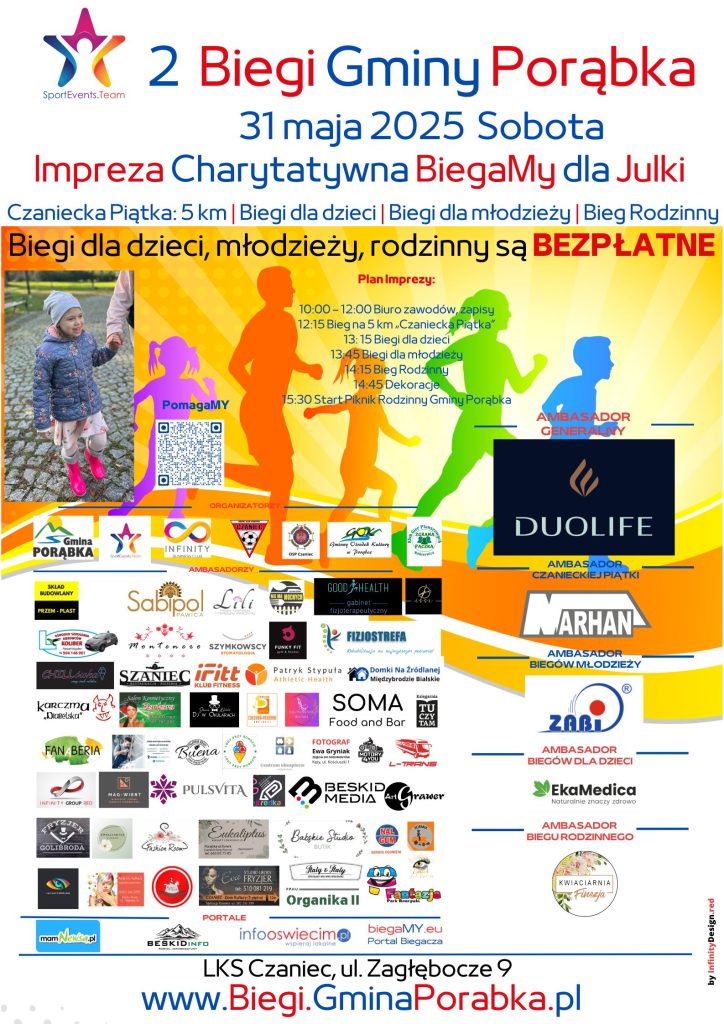 2 Biegi Gminy Porabka Czaniecka Piątka 31 maj 2025 Plakat final
